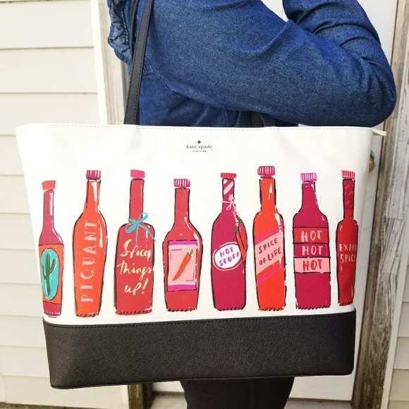 Kate Spade Hot Sauce Remmi Extra Spicy Tote Bag - Picture 2 of 4